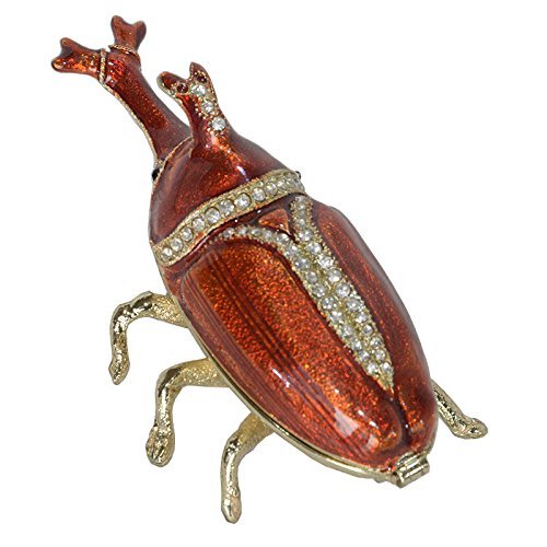 LiuliuBull Insect and Bug Trinket Jewelry Boxes, Rhinestone Jewelry, Enamel, Hinged, Home Decor, Christmas Gifts
