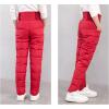 Kids Snow Ski Pants Water-proof Insulated Windproof Ripstop Snowboard Pants Boys Girls Activewear Down (Red, 8-9 Years) view 2