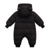 Baby Boys Girls Snowsuit Infant Winter Coat with Hoods Toddler Snow Wear Winter Hoodie Romper Puffer (Black, 3-6 Months) view 2