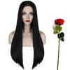 G&T Wig Long Black Wig for Mordicia Costume 30inch Black Witch Wig Middle Part Straight Black Cosplay Wigs for Women Halloween Party view 1