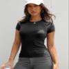 Abardsion Women Casual Raglan Sleeve Crewneck Slim T Shirts - 2026 Spring Summer Basic Activewear Going Out Tops(Dark Grey, L) view 3
