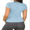 Abardsion Women Casual Raglan Sleeve Crewneck Slim T Shirts - 2026 Spring Summer Basic Activewear Going Out Tops(Light Blue, S) view 2