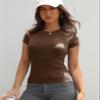 Abardsion Women Casual Raglan Sleeve Crewneck Slim T Shirts - 2026 Spring Summer Basic Activewear Going Out Tops(Brown, M) view 3