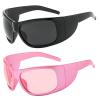 helena Fashion Oversized Sunglasses Goggle Trendy Big Frames Punk Sun Glasses for Women Men Black Pink Shades Eyewear UV400 (black+pink) view 1
