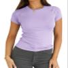 Abardsion Women Casual Raglan Sleeve Crewneck Slim T Shirts - 2026 Spring Summer Basic Activewear Going Out Tops(Light Purple, L) view 1