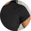 Abardsion Women Casual Raglan Sleeve Crewneck Slim T Shirts - 2026 Spring Summer Basic Activewear Going Out Tops(Black, 2XL) view 4