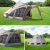 DanCoom Bell Tent, 8/10/12 Person Waterproof Large Family Tents with Sturdy Center & Vestibule, Mesh Window,Waterproof,Spacious Space for All 4 Season Camping Yurt Tent. view 3