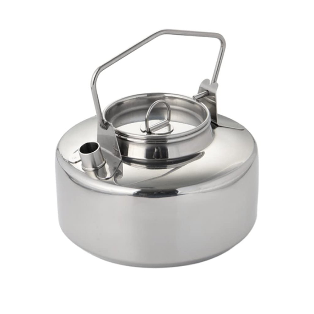 UNbit Kettle for Stove top 1L/33.8OZ Camping Kettle Lightweight Portable 304 Stainless Steel Picnic Teapot Cookware for Hangable Outdoor Teapot Kitchen Supplies Teapots