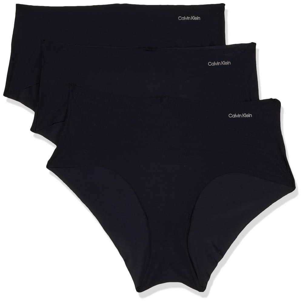 Calvin Klein Invisibles Seamless Hipster Panties, 3 Pack Black/Black/Black