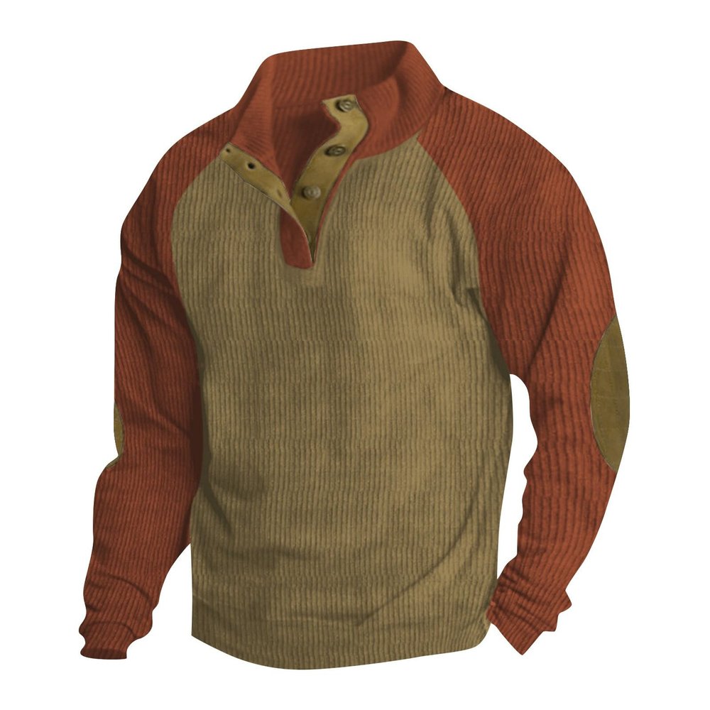 RTRDE Sweatshirts For Men, Athletic Henley Pullovers Casual Long Sleeve Thermal Button Sweatshirt Men Crewneck Sweatshirts Big And Tall Winter Jackets Sudadera Para Sweatshirt (3XL, Brown)