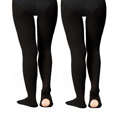 Daydance Black Girls Ballet Tights Ultra Soft Transition Tights for Dance, Gymnastics, Under Dress, 60D 2 Packs
