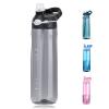 DEARART 24oz Water Bottles With Straw, Leakproof BPA FREE Hidden Nozzle, Flip Up Lid Clear Bottle With Handle Easy Clear, Suit Office Sports Travel Gym Yoga, Black view 1