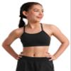 CRZ YOGA Girls Butterluxe Y Back Sports Bra - Yoga Athletic Casual Tops Scoop Neck Spaghetti Strap Padded Crop Kids Teen Black Small view 1