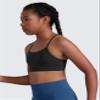 CRZ YOGA Girls Butterluxe Y Back Sports Bra - Yoga Athletic Casual Tops Scoop Neck Spaghetti Strap Padded Crop Kids Teen Black Medium view 4