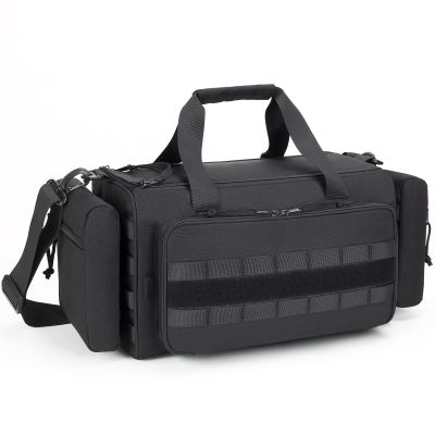 Aprikostein Range Bag for Handgun Ammo Shooting, L Gun Case Carry 5+ Pistols Transport Tactical Gears Accessories with Lockable Zipper Molle Strap, Duffle Sport Bag Hunting Storage Capricorn