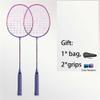 10U GJ Full Carbon Fiber Badminton Racket 52g Ultra Light Max 38Lbs Professional Beginner (2pcs Purple) view 2