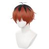 XiongXiongLe Short Red Orange Mixed Black Cosplay Wig Women Costumes Hair Replacement Wigs for Adult Cos Role Playing Daily Party Halloween Christmas Comic view 4