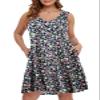 BELAROI Plus Size Summer Dresses Sundress for Curvy Women Beach Swimsuit Coverup Casual V Neck Button Sleeveless Tshirt Vacation Tank Dress with Pockets(1X,4-NavyBlue) view 1