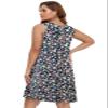 BELAROI Plus Size Summer Dresses Sundress for Curvy Women Beach Swimsuit Coverup Casual V Neck Button Sleeveless Tshirt Vacation Tank Dress with Pockets(1X,4-NavyBlue) view 4