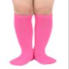 Kids Soccer Socks Striped Cotton Atheletic Softball Baseball Socks Toddler Youth Knee High Tube Sports Socks for Boys Girls Roseo & Peach White 12-15 Years view 2