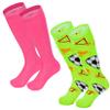 Kids Soccer Socks Striped Cotton Atheletic Softball Baseball Socks Toddler Youth Knee High Tube Sports Socks for Boys Girls Roseo & Green Soccer 12-15 Years view 1