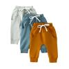 Doisbetthsay Toddler Baby Boys Pants 3 Pack Solid Color Fall Spring Sweatpants Baby Jogger Pants Khaki Brown Grey (3 Pack B, 6-12 Months) view 1