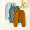Doisbetthsay Toddler Baby Boys Pants 3 Pack Solid Color Fall Spring Sweatpants Baby Jogger Pants Khaki Brown Grey (3 Pack B, 6-12 Months) view 4
