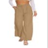 FUNYYZO Women Suit Pants Wide Leg Pants High Elastic Waisted in The Back Business Work Trousers Long Straight Khaki view 1