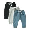 Doisbetthsay Toddler Baby Boys Pants 3 Pack Solid Color Fall Spring Sweatpants Baby Jogger Pants Khaki Brown Grey (3 Pack D, 0-6 Months) view 1