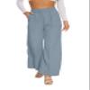 FUNYYZO Women Suit Pants Wide Leg Pants High Elastic Waisted in The Back Business Work Trousers Long Straight Sky Blue view 1