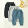 Doisbetthsay Toddler Baby Boys Pants 3 Pack Solid Color Fall Spring Sweatpants Baby Jogger Pants Khaki Brown Grey (3 Pack D, 6-12 Months) view 4