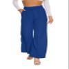FUNYYZO Women Suit Pants Wide Leg Pants High Elastic Waisted in The Back Business Work Trousers Long Straight Dark Blue view 1