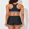 Aleumdr 3 Piece Swimsuits for Women Athletic Tankini Teen Bathing Suit Tummy Control Modest Swimwear with Boy Shorts Purple Blue 18 Plus view 4
