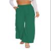 FUNYYZO Women Suit Pants Wide Leg Pants High Elastic Waisted in The Back Business Work Trousers Long Straight Dark Green view 1