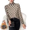 Freaswind Dralon Turtleneck Tops for Women Autumn Winter Thickened Thermal Underwear Inner Warm Printed Long-Sleeved Shirt (US, Alpha, Large, Regular, Regular, Plum Bossom) view 1