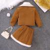 Little Girls Outfits Kids Lapel Shaker Irregular Zipper Design Jacket And Patchwork Skirt 2PCS Clothes for 2-6 Years QW160 view 3