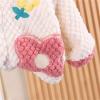 1-5 Years Girls 2PCS Winter Outfits Toddler Velvet Flower Print Jacket Coat and Fleece Pants Loungewear Clothes Set QW520 view 3