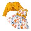 Girl's 2 Piece Outfits Long Sleeve Crop Cradigan and Flower Print Sundress Mini Dress Cami Dress Set for 0-2 Years QW505 view 1