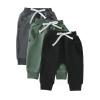 Doisbetthsay Toddler Baby Boys Pants 3 Pack Solid Color Fall Spring Sweatpants Baby Jogger Pants Khaki Brown Grey (3 Pack F, 2-3 Years) view 1