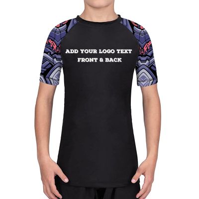 DEHAHA Make Your Own Boys Girls UV Sun Protection Lightweight Short Sleeve Top Shirts Skins Tee, XX-Large(10 Years)