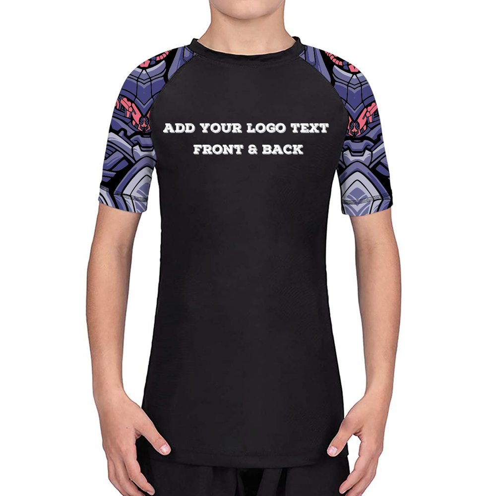 DEHAHA Make Your Own Boys Girls UV Sun Protection Lightweight Short Sleeve Top Shirts Skins Tee, XX-Large(10 Years)