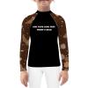 DEHAHA Boys Girls Custom Logo Text Rash Guards Shirts for Jiu Jitsu Wrestling Competition, X-Large(9 Years)