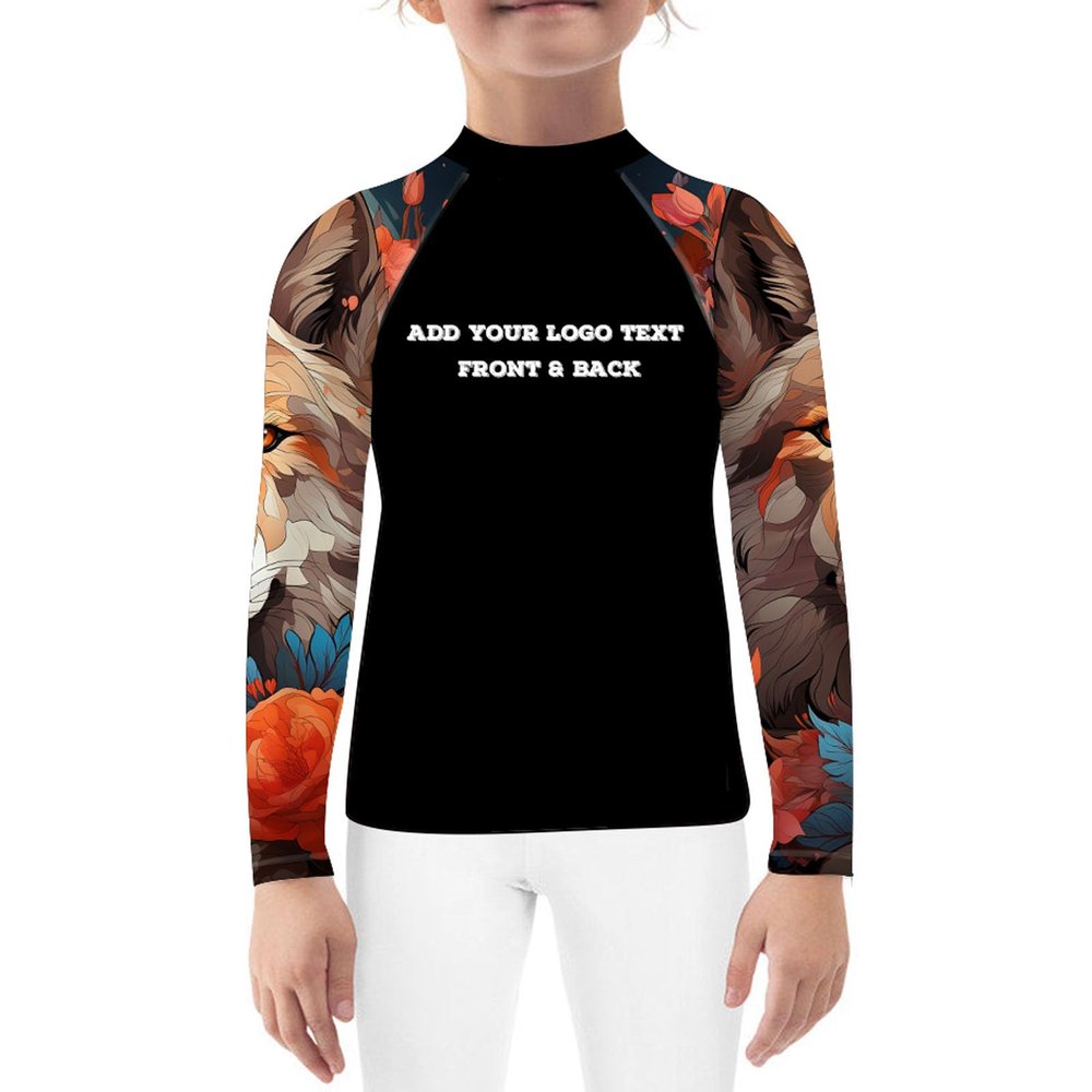 DEHAHA Design Your Own Boys Girls Gym Training Rash Guard Shirt for Boxing Muay Thai School,Small(6 Years)