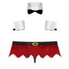 FEESHOW Mens Sexy Christmas Santa Costume Tuxedo Bow Tie with Boxer Briefs Role Play Outfits I01Red Small view 3