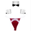 FEESHOW Mens Sexy Christmas Santa Costume Tuxedo Bow Tie with Boxer Briefs Role Play Outfits K01Red XX-Large view 1