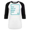 Spreadshirt Custom Baseball Shirt Add Your Own Text or Image Personalized Unisex Baseball T-Shirt, L, White/Black view 1