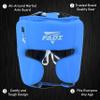 Fadi Sports Authentic Series A2 Boxing Headgear - Premium Leather Head Guard for Kids and Adults in MMA, Kickboxing, Muay Thai, Karate, Martial Arts, and Taekwondo (Blue, S/M) view 4