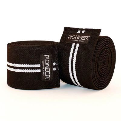 Lifting Large Pioneer Guardian Black Mamba Powerlifting Knee Wraps