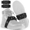 Sfee Ice Cleats Crampons, Easily Rotate Ice Grippers Ice Cleats for Shoes and Boots with Tungsten Studs Shoe Spikes Traction Cleats for Snow and Ice with Adjustable Straps for Frequent Indoor/Outdoor view 1