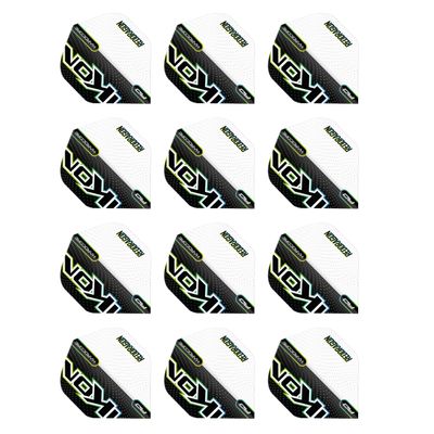 RED DRAGON Hardcore Radical Black & White Ikon Dart Flights - 4 Sets Per Pack (12 Dart Flights in Total)